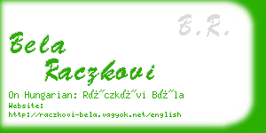 bela raczkovi business card